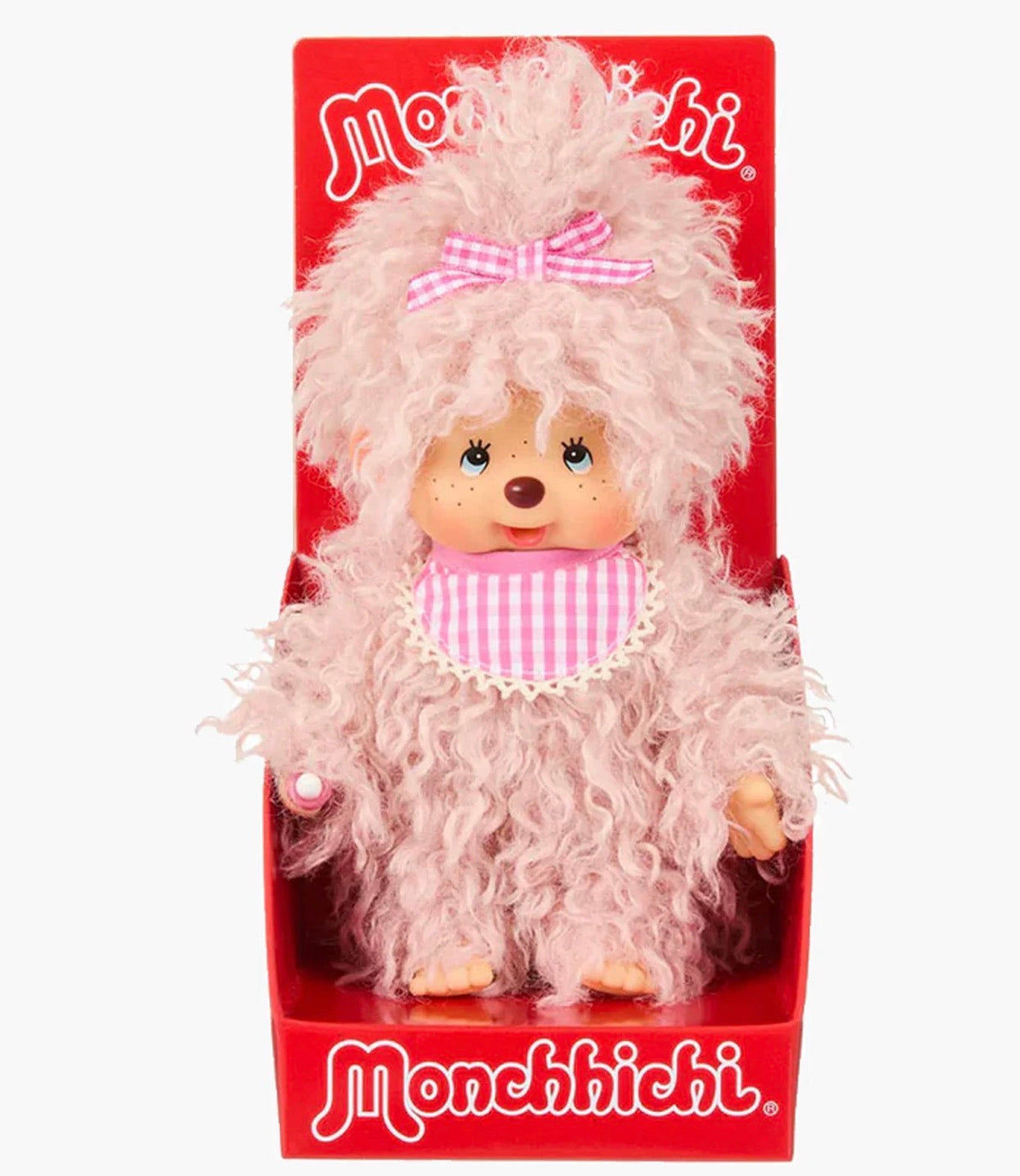 Monchhichi fluffy pink beige girl 8” plush