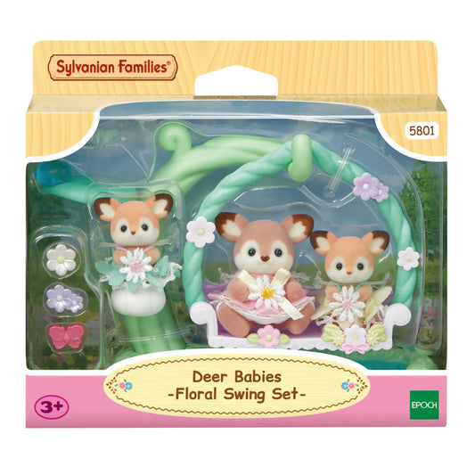 sylvanian families deer babies floral swing set original
