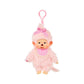 Fluffy pink monchhichi keychain